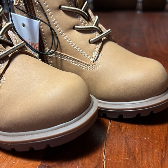 Jumping Bean 8T Brand New Toddler Donduriwheat Lace up / Side Zipper boots - Picture 3 of 11